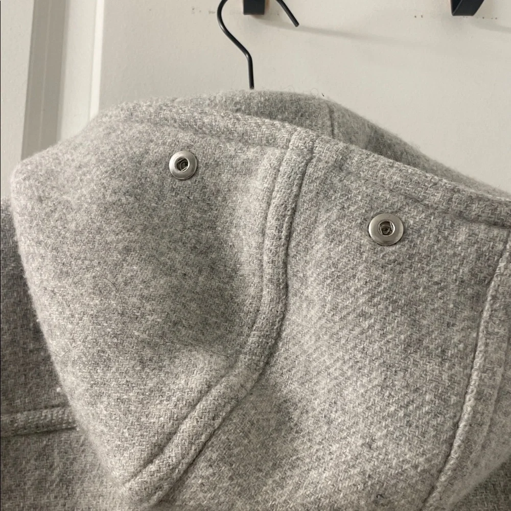 SALE! J. Crew Light Gray Italian Wool Hooded Coat Size 0 - Picture 7 of 8